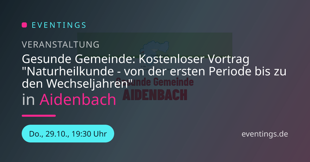 Gesunde Gemeinde: Kostenloser Vortrag 